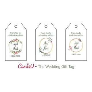 (พร้อมส่ง แพค 50 มี 3 แบบ) ป้ายแท็กของชำร่วย Thank You Wedding Gift Tag – เปลี่ยนข้อความได้