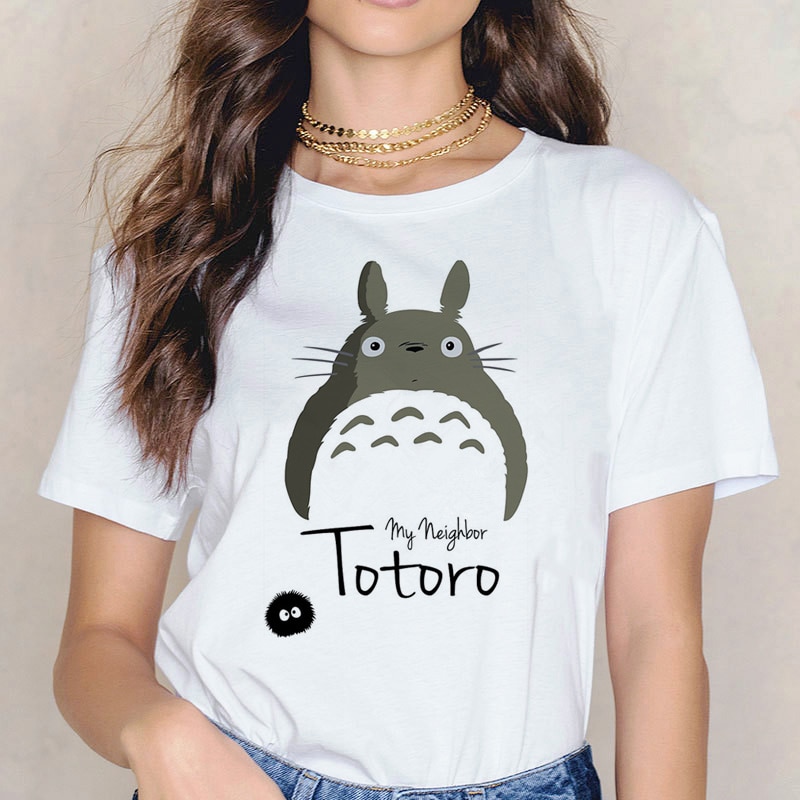 Totoro T-shirt Studio Ghibli Women's T-shirt Japanese Animation Hayao Miyazaki Women's T-shirt Summe