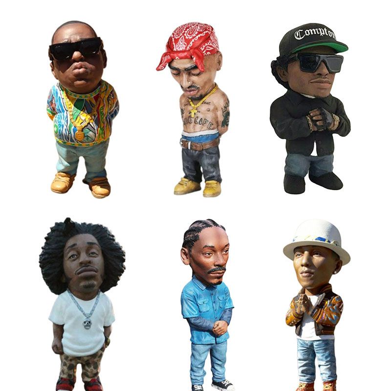 Hip Hop Rapper Bro Shakur Snoop Dogg Action Figure 2Pac Shakur B.I.G. Notorious Biggie Rap Star Figu