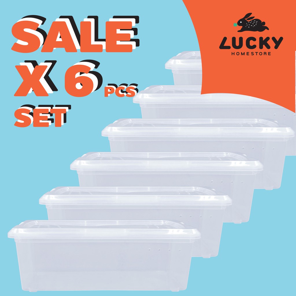 LUCKY HOME กล่องใส่รองเท้า P5-0027 xแพ็ค6ชิ้น ขนาด(กว้าง x ยาว x สูง): 21 x 35 x 12 cm
