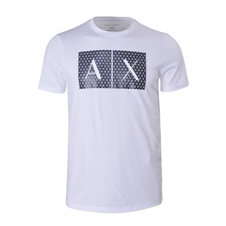 Armani AX เสื้อยืดคอกลมแขนสั้นผู้ชายผ้าฝ้ายแท้ระบายอากาศ