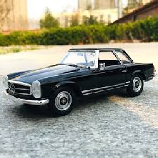 รถโมเดล รถสะสม ประตูและกระโปรงหน้าเปิดได้ welly 1:24 1963 mercedes-benz230SL สีดำ