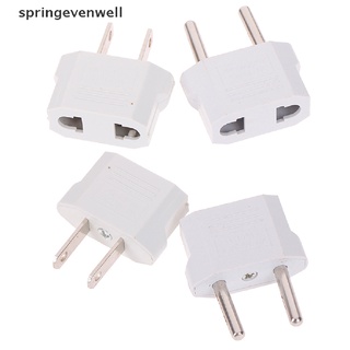 [springevenwell] ใหม่ อะแดปเตอร์แปลงปลั๊ก eu เป็น us 4 ชิ้น