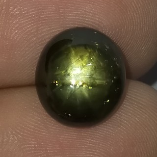 พลอย สตาร์ แซฟไฟร์ ธรรมชาติ แท้ ( Natural Black Star Sapphire ) หนัก 9.18 กะรัต