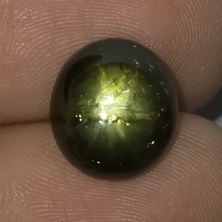 พลอย สตาร์ แซฟไฟร์ ธรรมชาติ แท้ ( Natural Black Star Sapphire ) หนัก 9.18 กะรัต