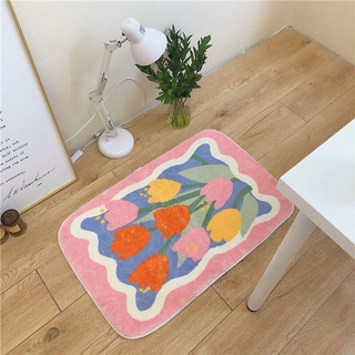 Tulip mat พรมขนๆ สีน่ารักกกก ลายสดใส