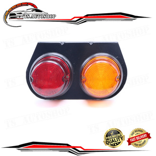 ไฟ LED ข้างรถบรรทุก 24V เลนส์ส้ม+แดง 1 ชิ้น ลายธรรมดา V.1 Toyota,Mitsubishi,Hino,Isuzu Fuso, Hino, ELF, NPR, NKR 24Volt