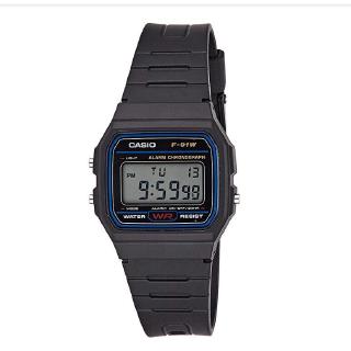 casio นาฬิกาข้อมือดิจิตอล f - 91 w พร้อมกล่อง