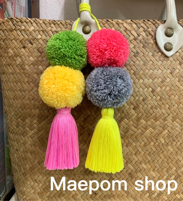 พู่ห้อยกระเป๋า ลูกปอมปอม4สี - รูปที่ 5