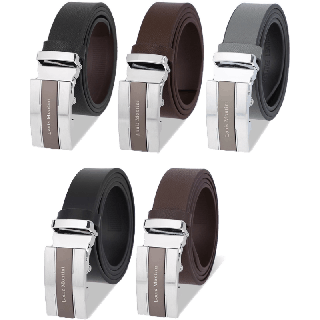 Louis Montini Deluxe Automatic Belt เข็มขัดหนังวัวแท้ หัวออโต้เมติค เข็มขัดผู้ชาย ลุคนักธุรกิจ Bussiness belt รุ่น MGN402