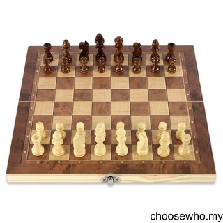 Wood Chessboard Set Tabletop Folding Portable Chess Board for Kids Family Board Game Halloween Presents Intellectual