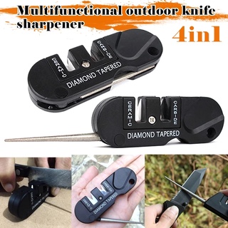 ที่ลับมีด เครื่องลับมีดเอนกประสงค์  อุปกรณ์ลับมีดแบบพกพา แท่นลับมีด 4in1 Portable Carbide Knife Whetstone Sharpener