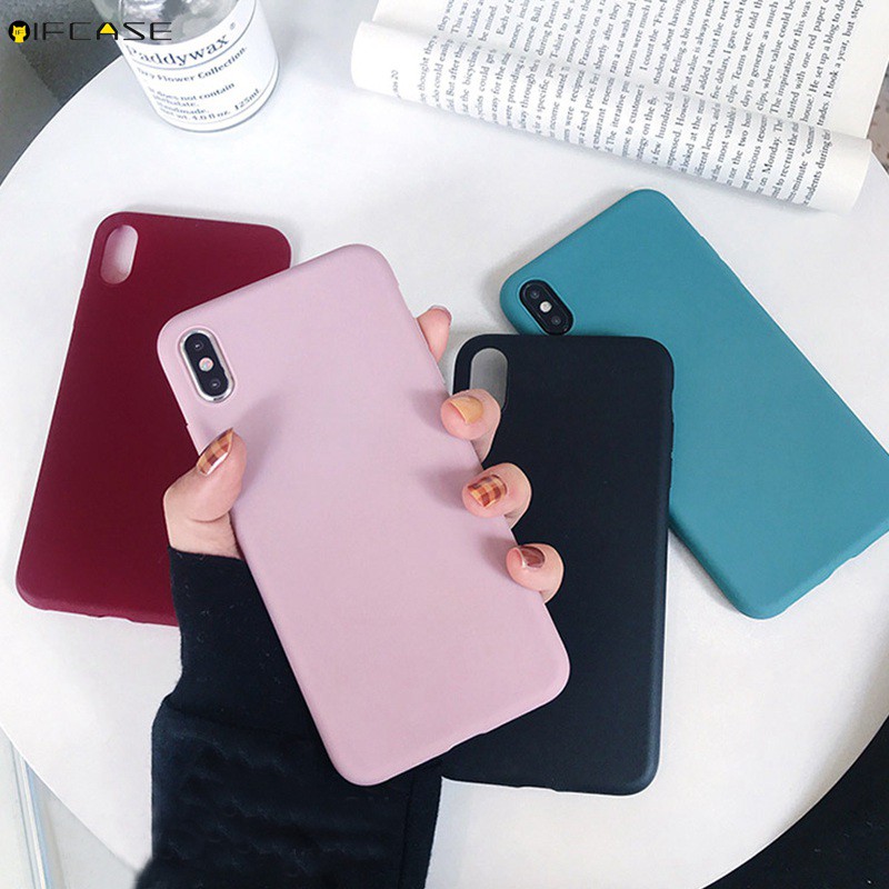 Samsung Galaxy A01 A11 A70 เคสโทรศัพท์ สีแคนดี้ สีสันสดใส เคลือบด้าน สีพื้น เรียบง่าย ซิลิโคนนิ่ม TP
