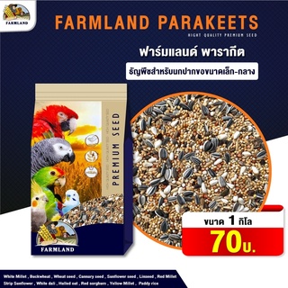 Farmland อาหารสัตว์ อาหารนก parakeet ฟาร์มแลนด์ อาหารรวมธัญพืช13ชนิด นกปากขอขนาดเล็ก-กลาง(1kg)