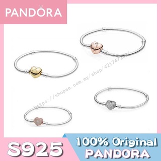 Pandora สร้อยข้อมือเงิน 925 จี้รูปงู หัวใจ สําหรับผู้หญิง ของขวัญคริสต์มาส s928