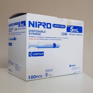 Nipro Syringe 5  ml แยกขาย 10 ชิ้น ไซริ้งป้อนยา ป้อนอาหาร ไซริงล้างจมูกไซริงค์ กระบอกฉีดยา หลอดฉีดยา .