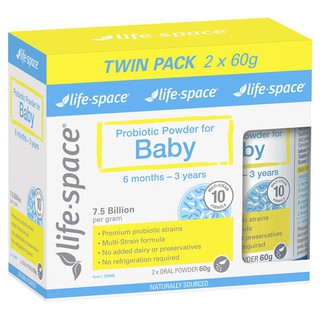 Life Space Probiotic For Baby 2x60g Value Pack Exclusive Size