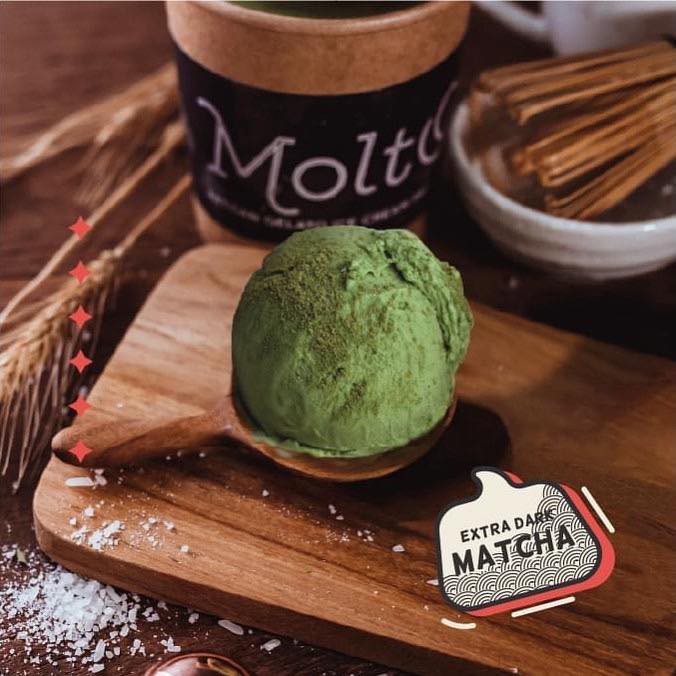 Molto ไอศกรีม รสชาเขียวเข้มข้น 200% 16 oz-Molto Premium Gelato-Ice cream Extra Dark Matcha (200%) 16