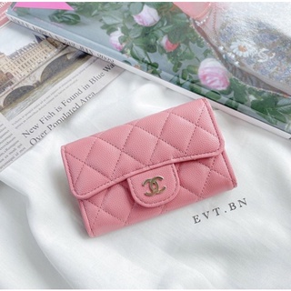 New chanel card holder pink 22A caviar microship **รุ่นนี้ไม่มีการ์ดแล้วนะคะ**