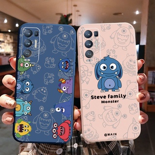 เคสโทรศัพท์มือถือ ขอบสี่เหลี่ยม ลายการ์ตูนมอนสเตอร์ สําหรับ OPPO Reno6 Z 5G Reno 5 Pro 4 3 Reno2 Z F A95 5G A76 A96 4G Mini