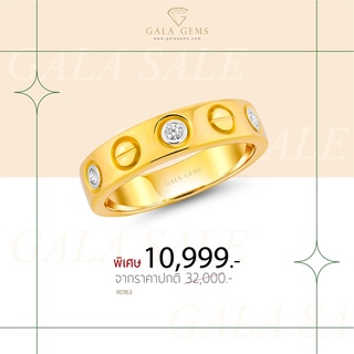 Gems แหวนลายหัวน็อต เพชรแท้ ตัวเรือนทอง 10K Gold ประดับเพชรเบลเยี่ยมแท้ มีใบรับประกัน Unisex Knot Diamond Ring รหัสR0163