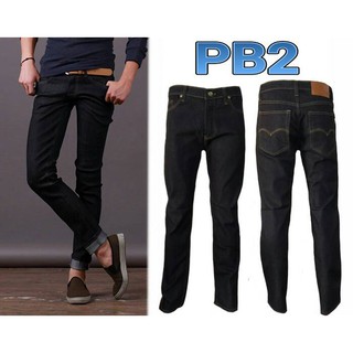 กางเกงยีนส์ขากระบอกผู้ชาย(PB2) สีดำ ผ้ายืดนิดหน่อย มี SIZE 28 30 32 34 36