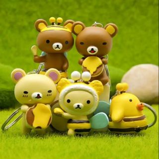 Rilakkuma and the gang key chain 5 ชิ้น/set พวงกุญแจริลัคคุมะ ขนาด3-5cm.