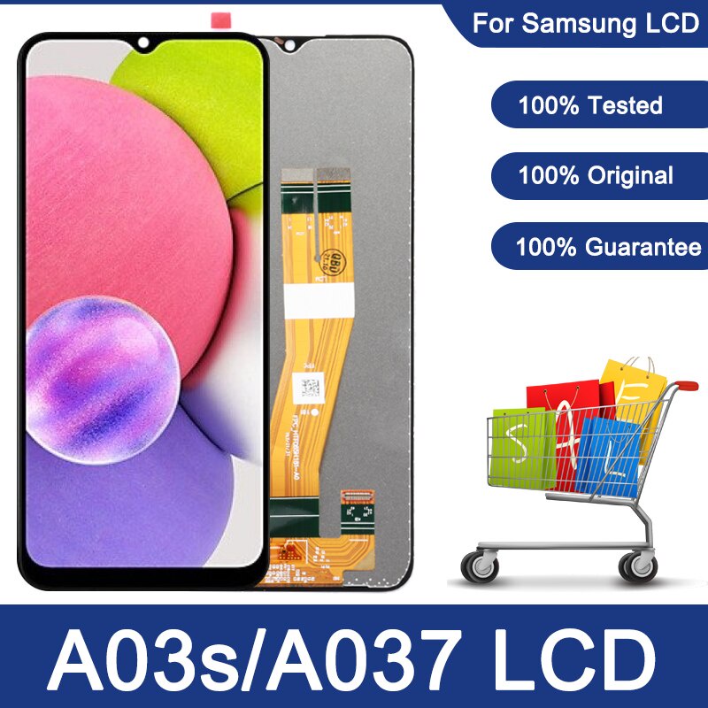 6.5 LCD สําหรับ Samsung Galaxy A03S LCD A037F A037M A037FD A03S จอแสดงผล Touch Screen Digitizer สําห