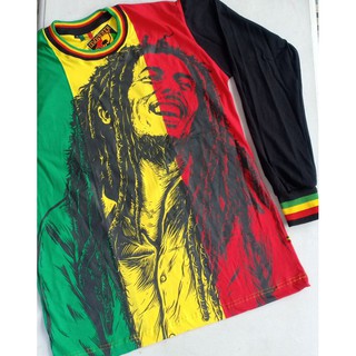 Jatimaika เสื้อยืด แขนยาว พิมพ์ลาย rasta Bob marley mkh