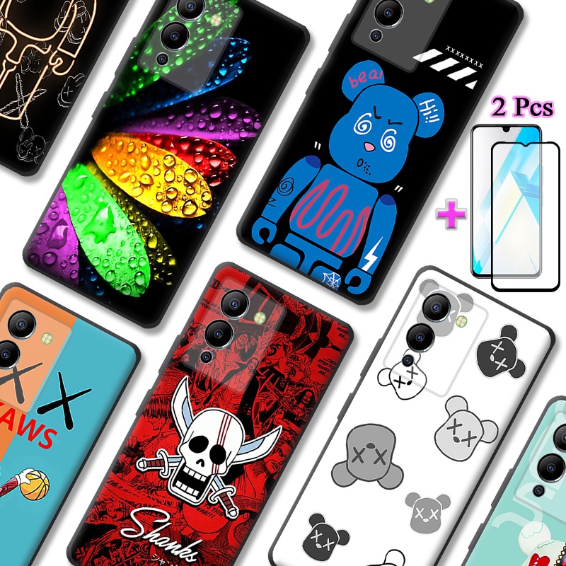 เคส 2 IN 1 Infinix Note 12 G96 X670 เคสพิมพ์ลายพร้อมหน้าจอเซรามิกโค้งสองชิ้น