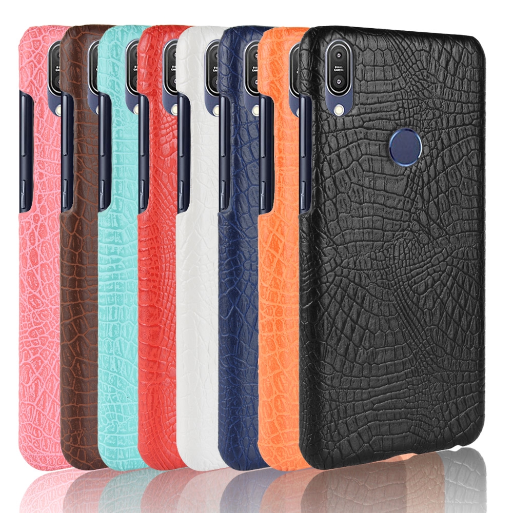 Asus Zenfone Max Pro M1 ZB601KL ZB602K X00TD X00TDB X00TDA Casing Fashion Crocodile Pattern Hard PC PU Leather Back Cover Hard Plastic Case Phone Cover