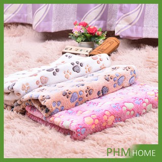 พิมพ์ลายอุ้งเท้าแมวน่ารัก สำหรับสัตว์เลี้ยง ผ้าห่ม ชนิดผ้ากำมะหยี่ Pet blanket [A619]