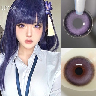 Uyaai คอนแทคเลนส์สีม่วง ดอลลี่อาย คอนแทคเลนส์สีธรรมชาติ คอนแทคเลนส์ตาหวาน 14.5 มม. 1 คู่ = 2 ชิ้น