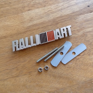 โลโก้ RALLIART ติดกระจังหน้า โลหะ ขนาด 13x2.4cm