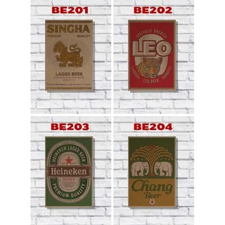 โปสเตอร์ไม้ ตกแต่งร้านเหล้า ร้านเบียร์ beer 2