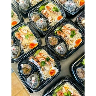 กล่องอาหารรุ่นฝาโดม 1 2 3 ช่อง 1000ml กล่องเดลิเวอรี่ กล่องข้าว พร้อมฝา 25ชุด