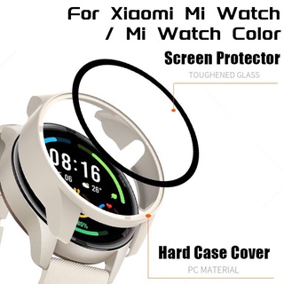 เคสสําหรับนาฬิกาข้อมือ Xiaomi Mi + ฟิล์มกระจกนิรภัยกันรอยหน้าจอสําหรับ Mi Watch Color Sport Edition Pc