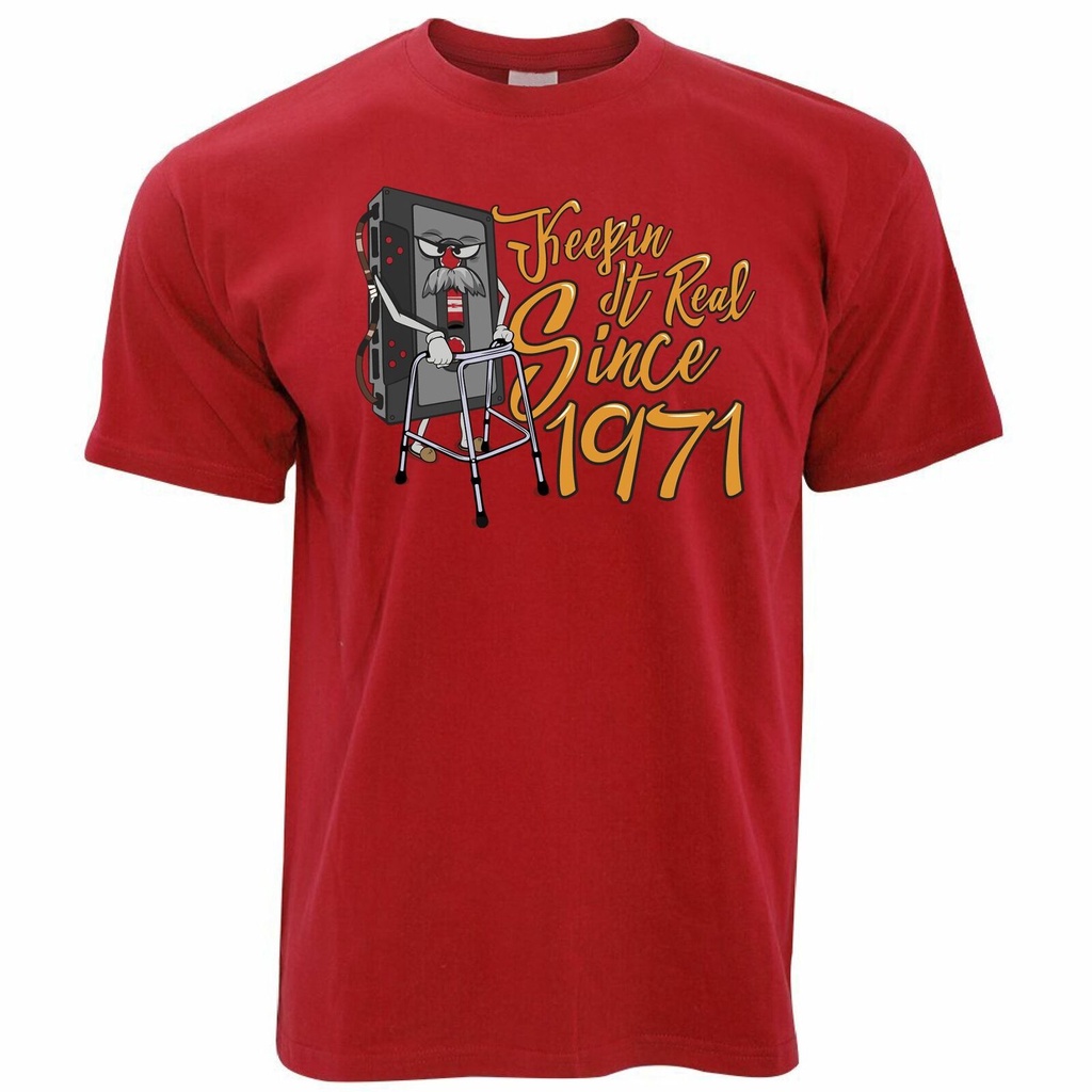 Mens Appreal 50Th Birthday T เสื้อ Keeping It Real ตั้งแต่ 1971 Cassette Tape Retro Tee Inspire Slim