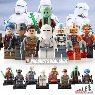 ของเล่นฟิกเกอร์ Rey Luke Skywalker Snowtrooper Kit Fisto Captain Jag Star Wars ขนาดเล็ก C023-30