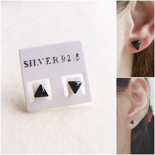 S925 ต่างหูเงินแท้สามเหลี่ยม Sterling Silver earrings