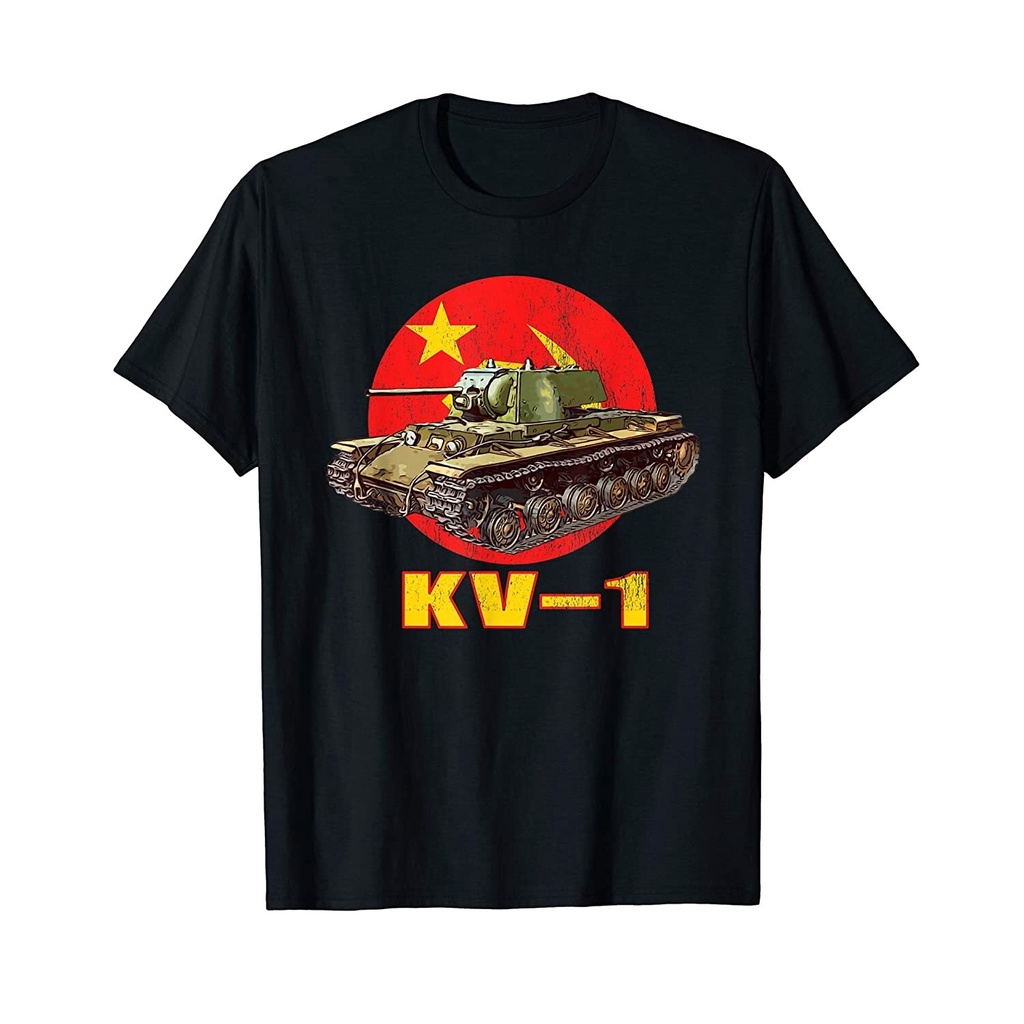 กราฟิกแปลกใหม่ถังโซเวียต Ww2 Kv-1 Heavy Tank เสื้อยืดยอดนิยม Tee