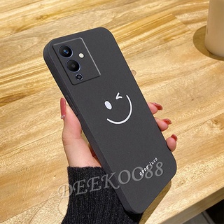 เคสโทรศัพท์มือถือ  Infinix Note 12 Pro 5G 4G Hot 11 2022 New Phone Cell CaseTPU Matte Slim Softcase Back Cover Solid Color Smiling Face Couple Black Red Smartphone Casing Note12 12Pro Hot11