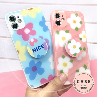 เคสเรียลมีRealme 5 9A เสี่ยวมี่ เรดมี่Xiaomi Redmi 10A เคสมือถือกระจกพิมพ์ลายหน้าเงา กันเลนส์กล้อง เคสดอกไม้ ฟรี Griptok