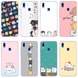 เคสซิลิโคนใส ลายการ์ตูนแมวน่ารัก กันกระแทก สําหรับ Vivo y83 y95 y85 y66