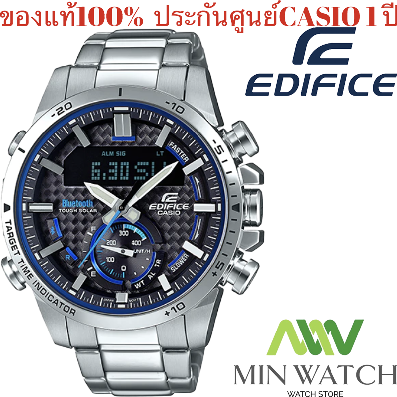 EDIFICE นาฬิกาข้อมือผู้ชายรุ่นใหม่  Bluetooth+Solar ECB-900DB-1A ดำแดง ECB-900DB-1B ดำน้ำเงิน  ECB-800D-1A ดำน้ำเงิน