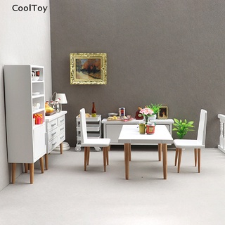 &lt; Cooltoy &gt; ชุดเฟอร์นิเจอร์ ชั้นวางหนังสือ เก้าอี้ โต๊ะ เฟอร์นิเจอร์ 1:12 สําหรับตกแต่งบ้านตุ๊กตา ห้องนั่งเล่น 6 ชิ้น