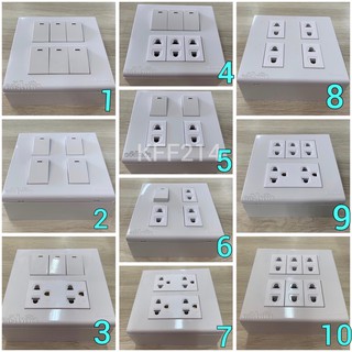 ชุดปลั๊กไฟ ช้างGHANG (จัดเซท)พร้อมหน้ากาก4,6ช่อง บ๊อกลอยCRK4x4ชุดเซทสำหรับติดตั้งภายในบ้าน