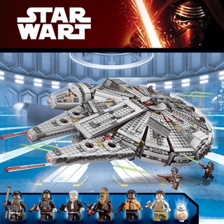 บล็อกตัวต่อเลโก้ Star Wars Millennium Falcon ของเล่นเสริมการเรียนรู้เด็ก 1380 ชิ้น