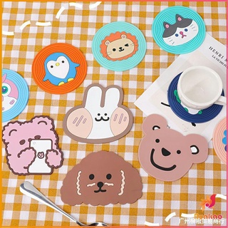 BUAKAO ที่รองแก้ว PVC ลายการ์ตูน วัสดุกันลื่น ​ล้างได้  ทนความร้อน Cartoon PVC Coaster