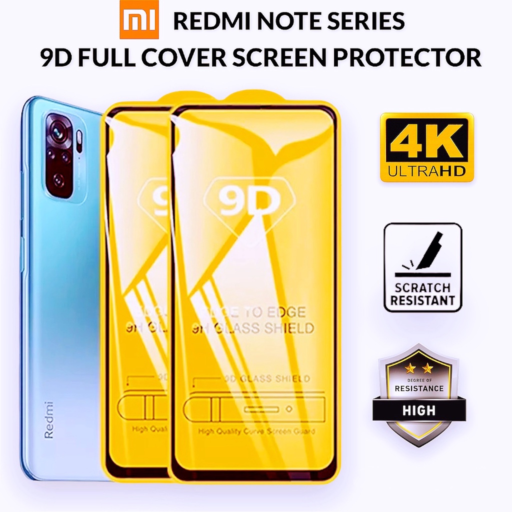 Redmi Note 11 11s Pro 7 Note 8 Note 9 9s 9 Pro Note 10 10s Pro 5G 9Dกระจกนิรภัยป้องกันหน้าจอ